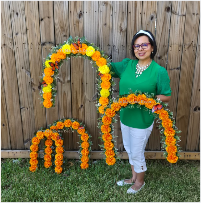 Golden Orange Marigold Arch -Large | Arco de Cempasúchil para Ofrenda