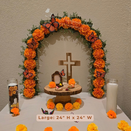 Golden Orange Marigold Arch -Large | Arco de Cempasúchil para Ofrenda