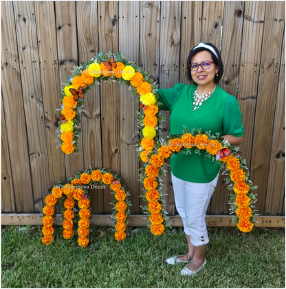 Golden Orange Marigold Arch -Large | Arco de Cempasúchil para Ofrenda