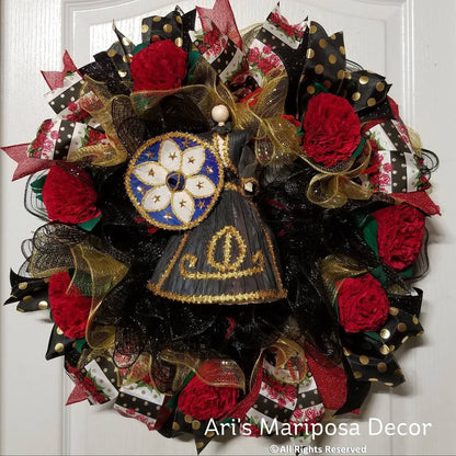 Folklorico Mariachi Wreath | Mexican Folk Art | Artisan Gift