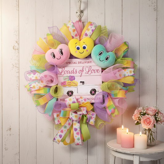 Valentine's Day Heart Wreath in romantic setting