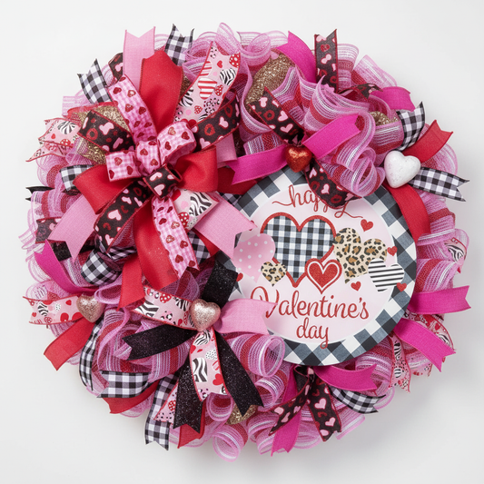 Valentine's Day Leopard Print Wreath